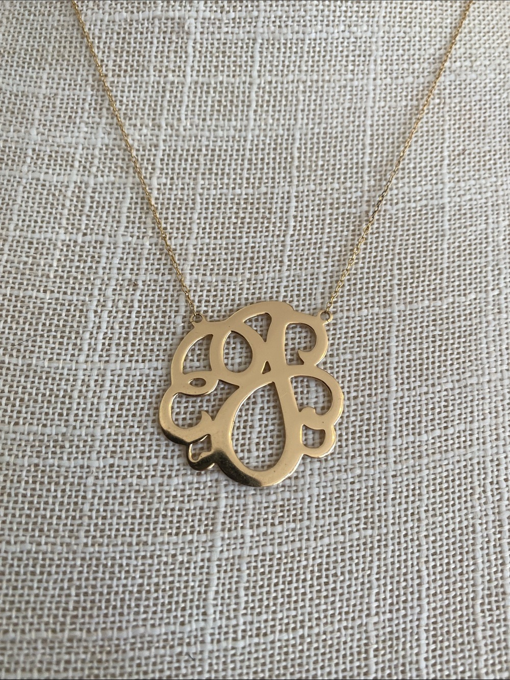 Gold Script Gold over 9.25 silver Monogram Necklace - Women Jewelry